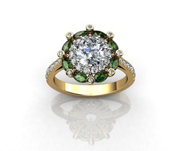 marquise green tourmaline diamond ring jewelry gold jewellery platinum engagement wedding brillant gemstone brilliant rings 3d print model - Mito3D