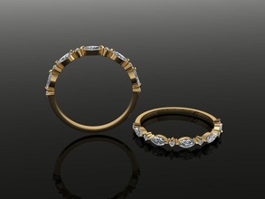 marquesa infinito diamante banda anillo delicado joyería joya Moda tendencia 3d print model - Mito3D