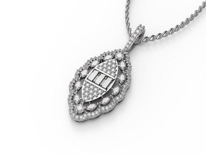 marquesa pingente joalheria ouro prata diamante jóias moda beleza branco gema brilhante colar lindo imprimível luz anel pingentes 3d print model - Mito3D