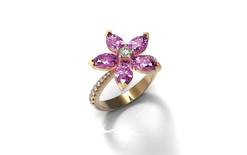 marquesa de color rosa anillo zafiro la joyería oro sterling plata diamante brillante ruby solitaire moda y belleza los anillos 3d print model - Mito3D