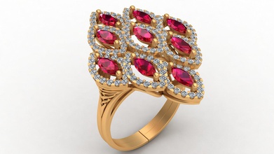rhombus markiz yakut pırlanta altın yüzük tarzı takı mücevher elmas parlak küpe nişan düğün yazdırılabilir ruby zümrüt gem moda kadın insan Safir parmak 3d print model - Mito3D