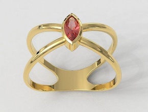 marquesa anillo anillos piedra preciosa bisel oro joyería joya moderno moda Moda plata clásico lindo 3d print model - Mito3D