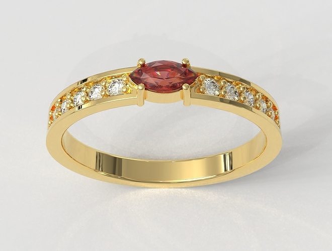 marquesa anillo anillos oro joyería joya paulorani moda Moda clásico plata piedra preciosa matrimonio clase Boda compromiso 3D print model - Mito3D