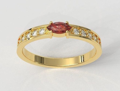 Marquise bague anneaux or bijoux paulorani branché mode classique argent gemme mariage classe engagement 3d print model - Mito3D