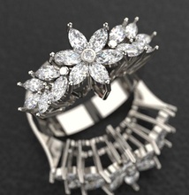 marquise do anel jóias ouro de prata gem brilhantes brilliantengagement pedra preciosa jóia platina casamento anéis 3d print model - Mito3D
