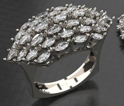 marquesa de anillo la joyería 3dprint brillante plata joya imprimible oro compromiso impresión los anillos 3d print model - Mito3D