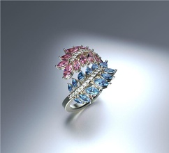 Marquise Ring 61 Diamant Schmuck Gold Silber druckbar Juwel Engagement Weiß Sterling Mode engagem brillant Halskette Platin 3d print model - Mito3D