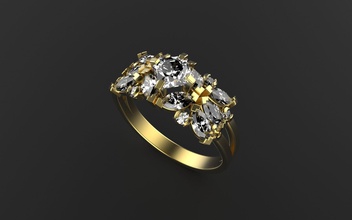 marquesa anillo de el solitario la joyería rzrady dimond 3d los anillos 3d print model - Mito3D