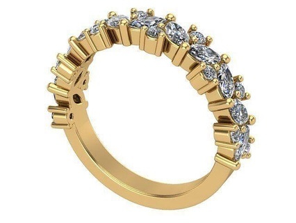 marchesa giro tagliare diamante oro nozze gruppo musicale d'oro argento gioielleria squillare anelli 3d print model - Mito3D