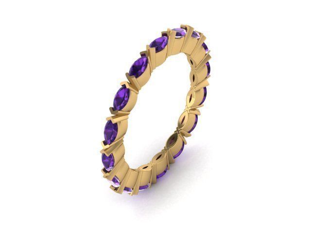 markiz şekil elmas yüzük 302 takı lüks parlıyor dekorasyon parlak moda altın yazdırılabilir gümüş güzellik yüzükler 3D print model - Mito3D