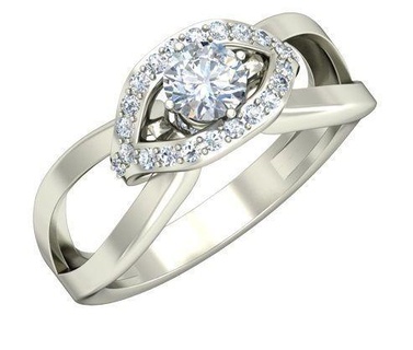 marquesa conformado plata anillo diamantes 4 brillante canalla diseño detalle diamante compromiso joya oro joyería platino imprimible anillos Boda pentante 3d print model - Mito3D