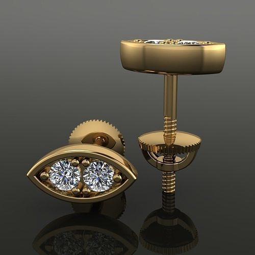 Marquise Goujon diamant boucle d'oreille bijoux femmes femelle Hommes unisexe mode antique ancien rétro minimaliste 3D print model - Mito3D