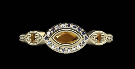 la marquise bijoux gem de luxe l'accessoire or d'argent bague en diamant blanc les anneaux 3d print model - Mito3D