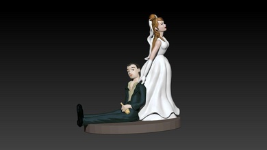 marriage bride groom figurine gift valentine day couple 3d toy miniature print games toys cake statue printable sculpture 3d print model - Mito3D
