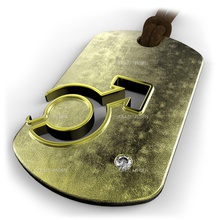 marte simbolo 3d amuleto esercito cane emblema feticcio oro gioielleria max monogramma genere collana pendente stampabile argento tag talismano zbrush ciondoli 3d print model - Mito3D