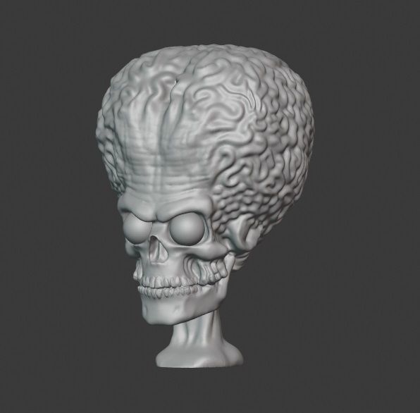martien tête extraterrestre mars attaque monstre horreur comédie jeux jouets 3D print model - Mito3D