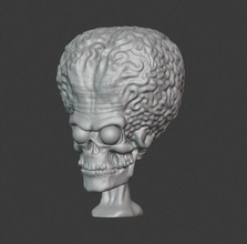 martian head alien mars attack monster horror comedy games toys 3d print model - Mito3D