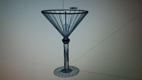 Martini Düz up zeytin gerçek İçmek alkol likör fütüristik ev mutfak yemek 3d print model - Mito3D
