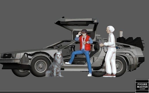 marty mcfly doc emit brown back future figurine miniature art sculptures 3d print model - Mito3D
