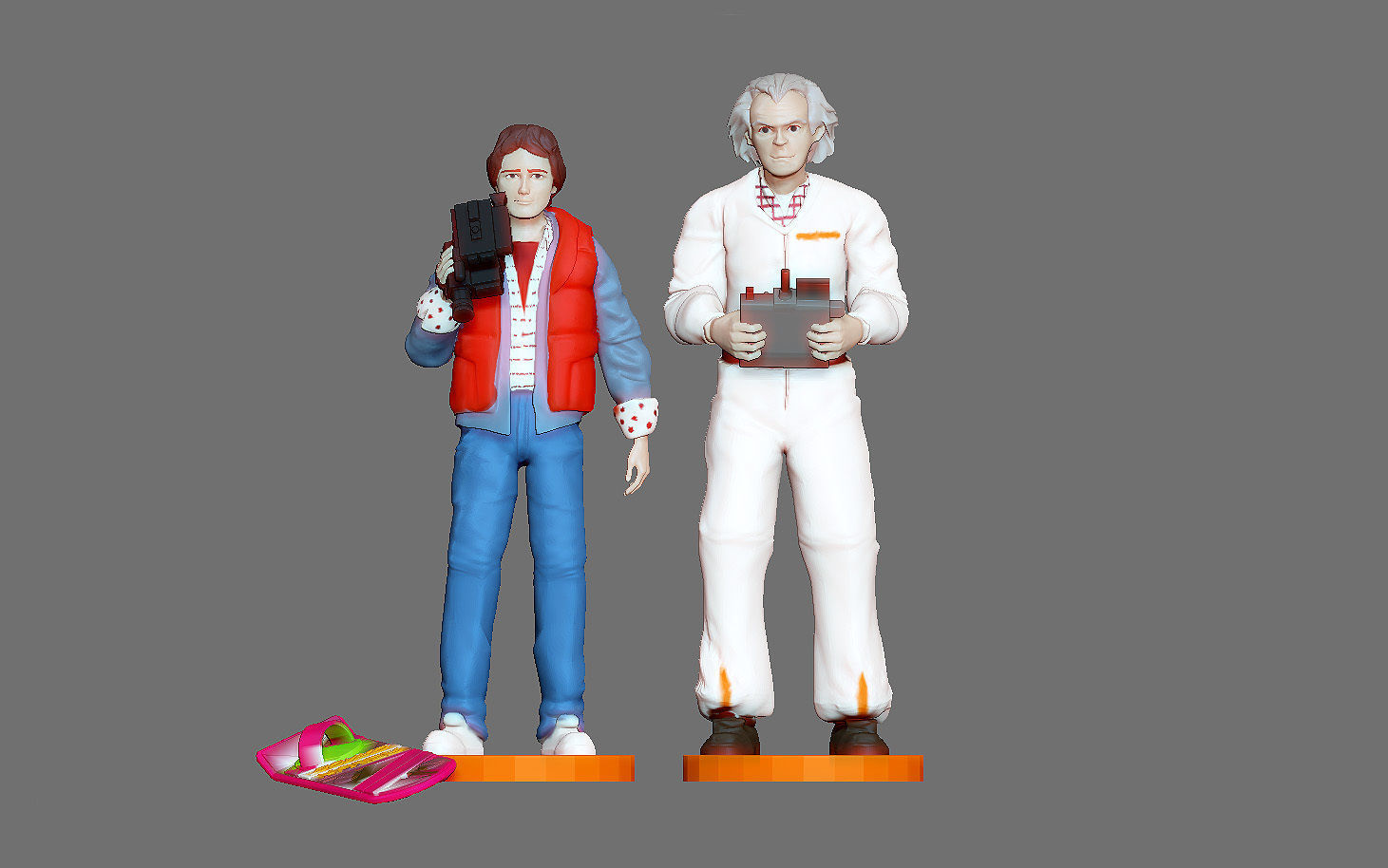 marty mcfly doc émettre marron arrière to futur figurine miniature art sculptures 3D print model - Mito3D