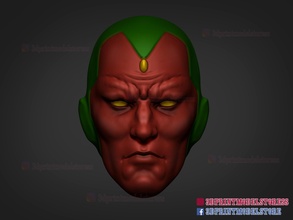 marvel comic vision head sculpt action figures wandavision toy super heroes face custom character fantasy movie hobby toys games 3d print model - Mito3D