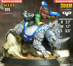 marvel united wkabi rhino chibi stl 3d printing chibistl 3dxm homebrew games toys 3d print model - Mito3D