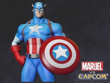 meraviglia berretto capitano America marvelvscapcom capitan steaveroger supereroe carattere arte sculture 3d print model - Mito3D