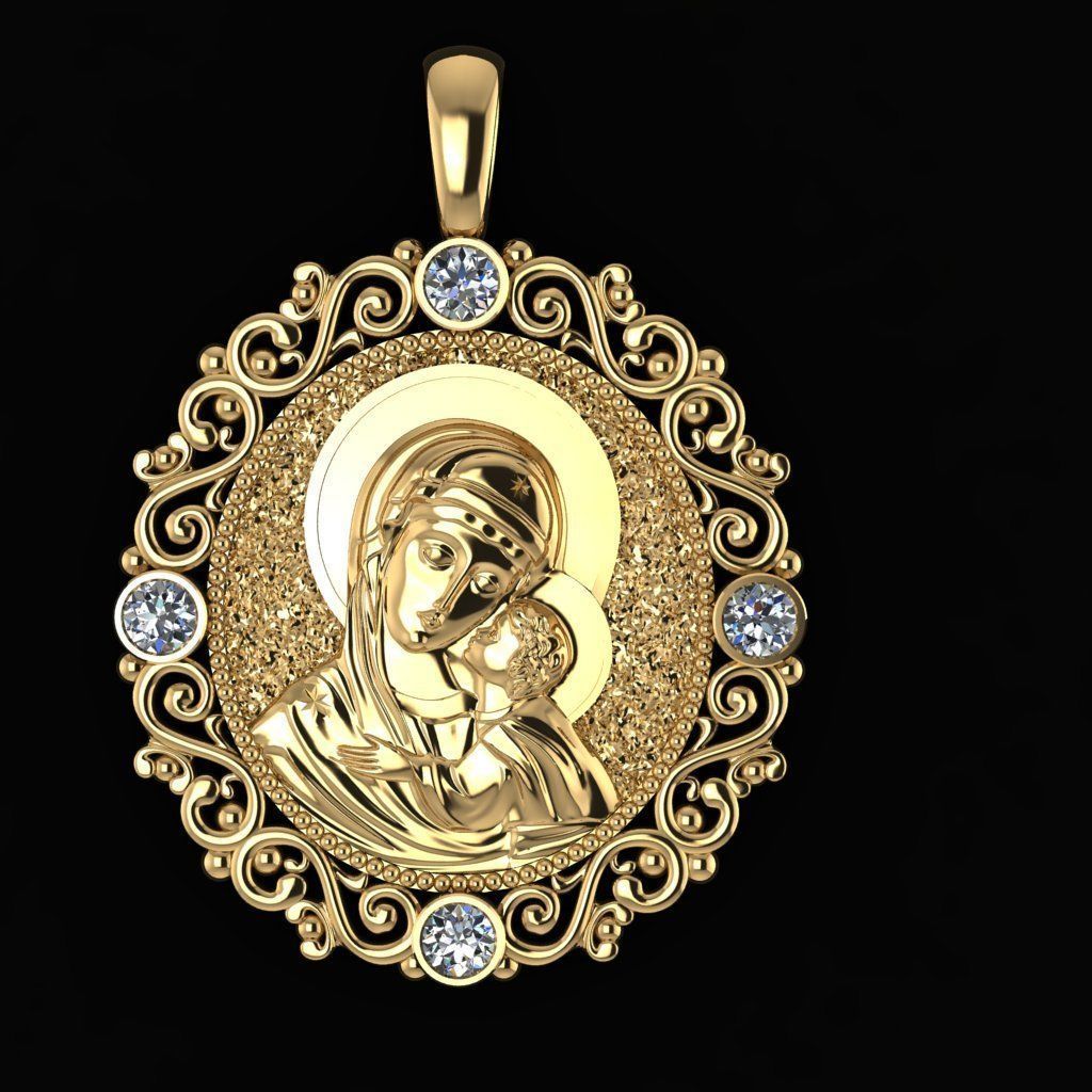 maria baby jesus schmuck gold anhänger halskette silber 3D print model - Mito3D