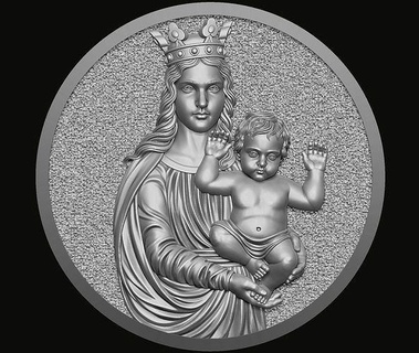Maria bebê Jesus virgem Cristo Deus cristão joalheria cnc pingente medalhão mãe piedosos católico religioso religião retrato Bíblia maria arte esculturas 3d print model - Mito3D