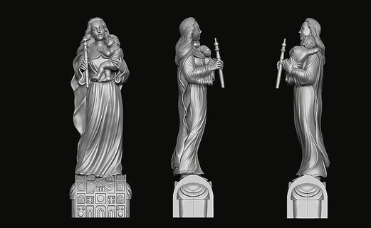 Maria bambino Gesù statua Vergine gioielleria vergine ciondoli arte sculture pendente scultura Dio madre santo maria cristiano 3d print model - Mito3D