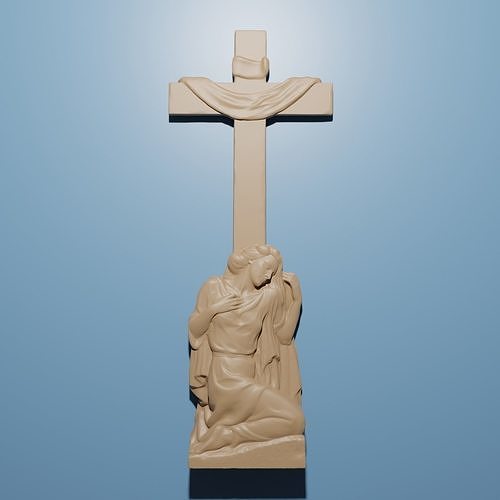 mary cross 3d stl model cnc router relief aspire cncfiles files jesus crucifix ascension christian bible religion house decor cathedral religiou object jesu lutheran orthodox 3D print model - Mito3D