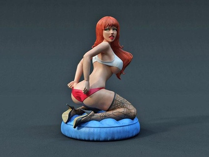 mary jane maryjane girl woman character miniatures pinup spiderman dc art sculptures 3d print model - Mito3D