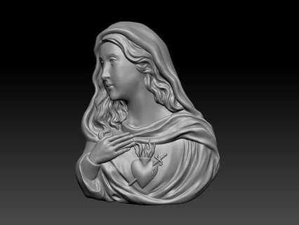 Marie médaillon ensemble bijoux vierge art pendentifs catholique sculptures religieux maria Dame soulagement saint Christian mère religion statue cnc pendentif 3d print model - Mito3D