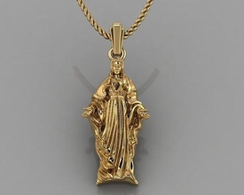 Maria Anhänger Schmuck Gold Silber Ring Juwel Engagement Halskette engagem Diamant Mode heilige Jesus 3d print model - Mito3D