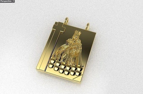 mary scapular pendant mary jewelry jesus pendants virgin art virgin mary mother religious god jewelry pendant catholic christ sculptures religion maria medallion holy statue bible  3d print model - Mito3D