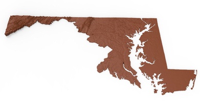 maryland relief-Karte Kunst die Erleichterung Karte Amerika usa national Zustand Welt maps united Staaten 3d Drucker andere uns 3d print model - Mito3D
