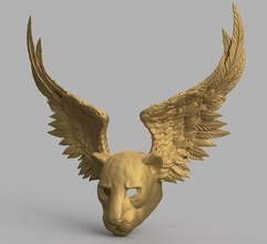 mascarade maske löwe flügel gesicht tier maskerade 3dprinting mode kunst 3d print model - Mito3D