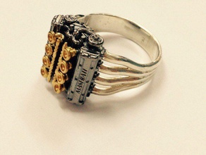 maserati motor anillo plata joyería joya libra esterlina anillos hombre diamante moda belleza platino imprimible vendimia canalla oro 3d print model - Mito3D