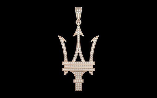 maserati pendant jewelry usa various art gem printing pendants heart wedding ring platinum gold love diamond israel cad jerusalem women 3d print model - Mito3D