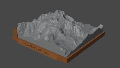 masherbrum Berg Landschaft Vulkan Terrain Umgebung Natur Photogrammetrie Elevation Wissenschaft 3d print model - Mito3D