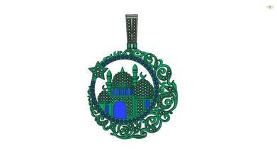 mezquita musulmán joyería joya lujo oro imprimible orar inshaallah alhamdulelah pandent arete anillo plata Arte ilustración Orando colgante pendiente collar colgantes 3d print model - Mito3D