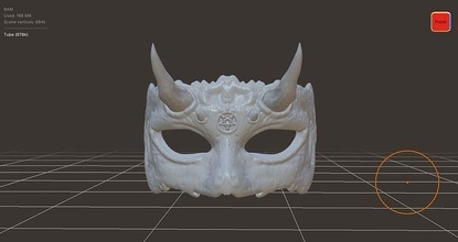 mask halfmask halloween demon masquerade art signs logos 3d print model - Mito3D