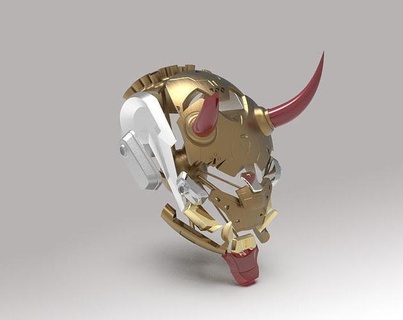 Maske Roboter Charakter Spielzeug futuristisch mechanisch schmücken Kunst mathematisch 3d print model - Mito3D