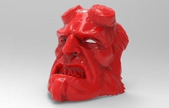 masque hellboy 3d 3dmodel cg 3dprint imprimable vêtements mode visage fête 3d print model - Mito3D