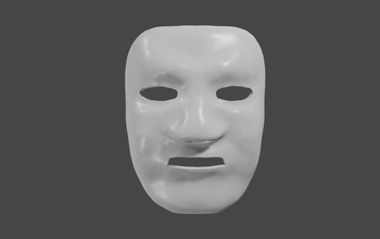 maschera mascara moda bellezza casco viso teatro teatrale travestimento carnevale abbigliamento mascherata costume musica lirica fantasma plastica fantasia terrore bianca nero 3d print model - Mito3D