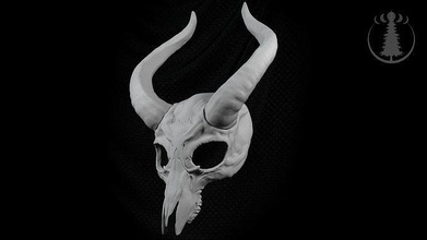 mascarar animal crânio demônio cosplay chifres chifre bruxas traje capacete brinquedo festa diabo xamã bruxa passatempo faça 3d print model - Mito3D