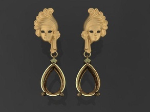 Maske Ohrring Gold Schmuck Silber druckbar Ring Diamant Juwel Mode Halskette brillant Anhänger Schönheit Saphir Kleidung Rubin 3d print model - Mito3D