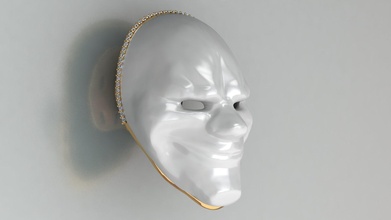 mask face 3d model jewelry fashion diamond jewel silver white sterling gold platinum gem jewellery beauty man woman printable beautiful accessory luxury 3d print model - Mito3D
