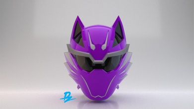 máscara gekiranger geki violeta tokusatsu cosplay guardabosque sentai super sentai gecko violeta timón helmresina arte escaneos réplicas 3d print model - Mito3D