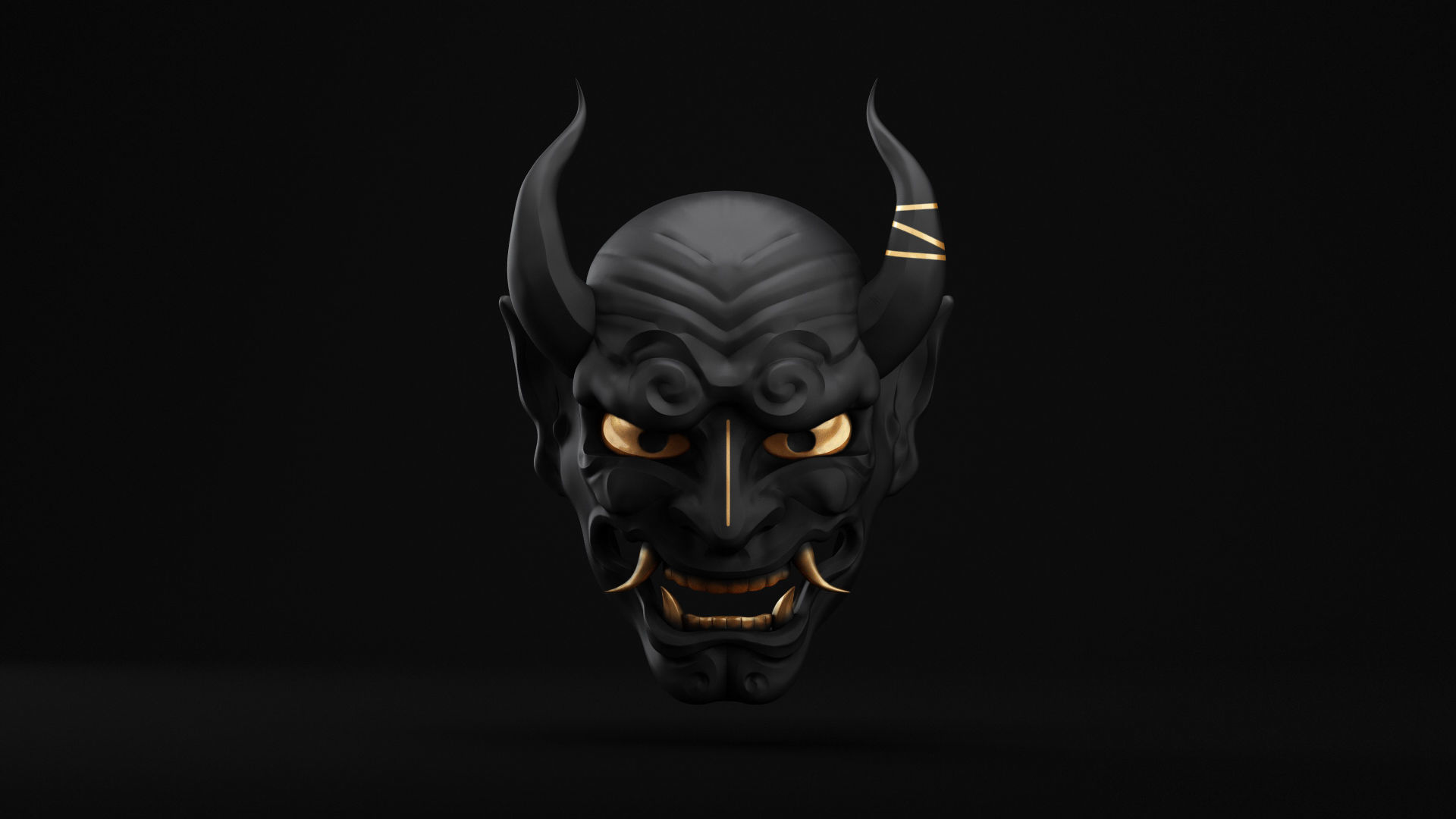 máscara hannya2 arte cara hanya escultura retrato casco japón oscuro japonés deco 3dmask esculturas 3D print model - Mito3D